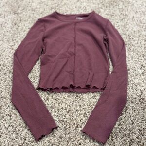 Mauve  Long Sleeve Crop Top
